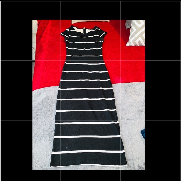 Bl & white sexy maxi dress!With cute openback! - Picture 2 of 4